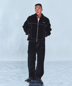 VELVET STRAIGHT DENIM PANTS