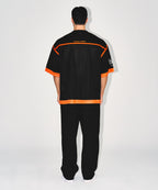 CHROME B SEMI WIDE PANTS [BLACK]