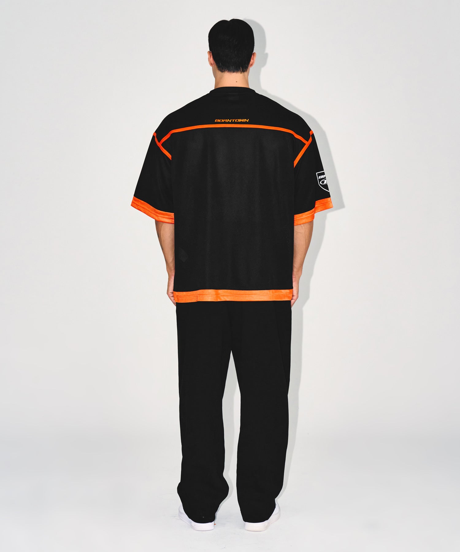 CHROME B SEMI WIDE PANTS [BLACK]